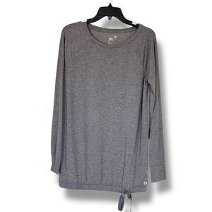 Gap Fit Breathe Women’s Waist Tie Long Sleeve Top Gray Size S